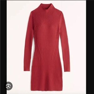 Abercrombie and fitch red sweater dress long sleeve